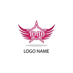 1000 number logo symbol illustration design