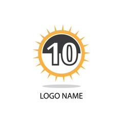 10 number logo symbol design illustration