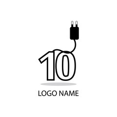 10 number logo symbol design illustration