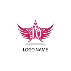 10 number logo symbol design illustration