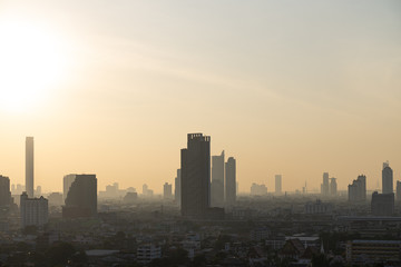 City Skyline sunrise Bangkok thailand