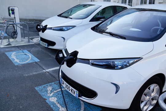 Zoe Car By Renault Electric Car In Charge Parked