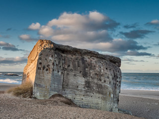 Bunker from WW2 on a Danish beach in Thyboroen, Denmark