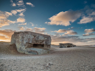 Bunker from WW2 on a Danish beach in Thyboroen, Denmark
