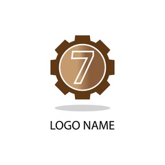 7 logo number vector illustration design