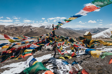 Buddhist preyer flags in the wind