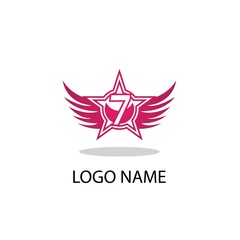 7 logo number vector illustration design