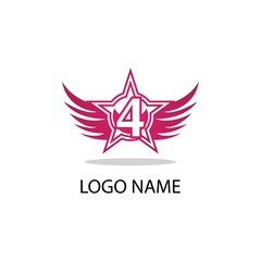 4 number logo symbol vector illustration design