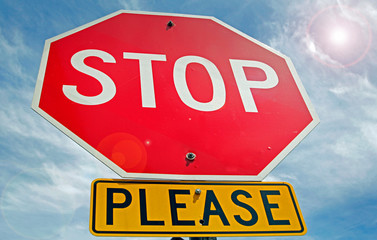 Polite Stop sign 