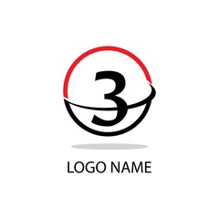 3 logo number symbol illustration design