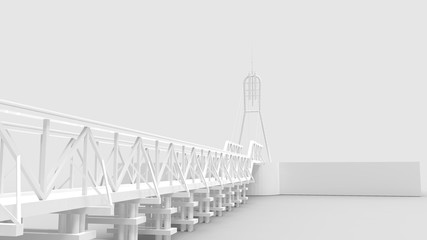 3d rendering of a a bridge isolated in a bright studio background