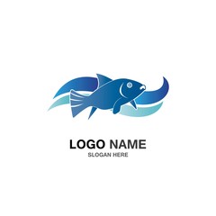 Obraz premium Fish logo vector illustration template