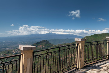 Fototapeta premium Etna volcano in sicilian landscape, Italy.