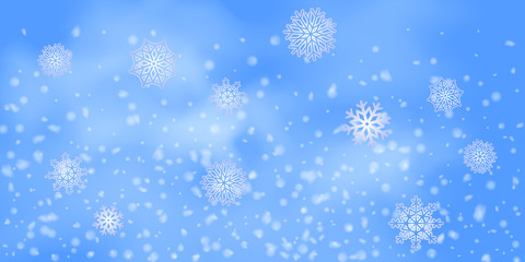 Snowflakes, snowfall.