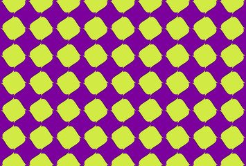 Bright two color abstract pattern. irregular rhombus shapes background. Lime, purple colored illustration. Doodle seamless pattern. Symmetrical graphic design for banner, wallpaper, gift wrapping.