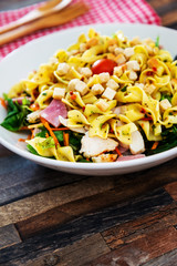 Delicious bacon chicken salad with cheese sauce