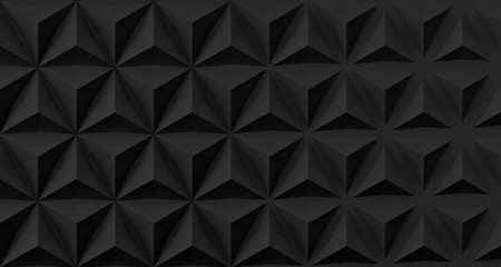Fototapeta premium Triangular abstract geometric dark background of triangular volumetric elements of different random size. 3D illustration