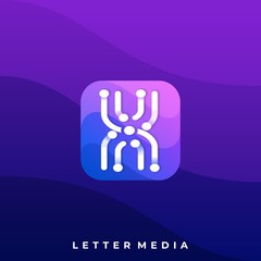 Obraz premium Letter Circuit Icon Application Illustration Vector Template