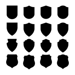 Vector Shield icon. Heraldic shields, security black labels. Knight award, medieval royal vintage badges isolated vector.