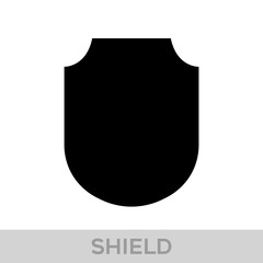 Vector Shield icon. Heraldic shields, security black labels. Knight award, medieval royal vintage badges isolated vector.