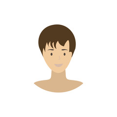 Head of a young smiling woman. Female avatar. Vector illustration