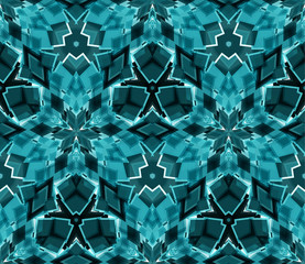 Kaleidoscope seamless pattern. Composed of abstract shapes. Useful as design element for texture and artistic compositions. - 307606041