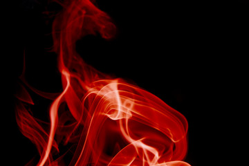 single colored smoke photo against balck background