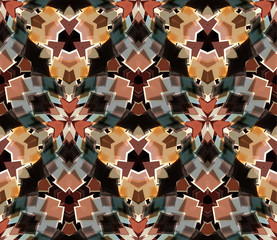 Kaleidoscope seamless pattern. Composed of abstract shapes. Useful as design element for texture and artistic compositions. - 307606089