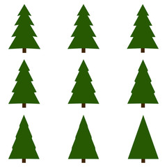Set of Christmas trees vector Christmas tree template