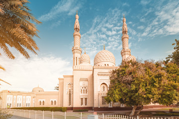 Jumeirah mosque architecture in Dubai, UAE. It is also an educational center for cultural...