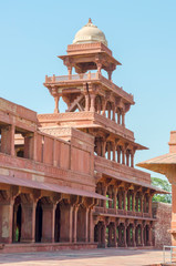 Panch Mahal Palace East facade in Fatehpur Sikri old city (Agra, India) - 307606663