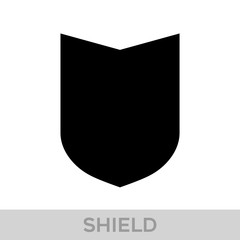 Vector Shield icon. Heraldic shields, security black labels. Knight award, medieval royal vintage badges isolated vector.