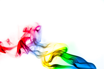 Obraz na płótnie Canvas multicolored smoke phot against white background