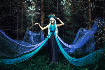Sorceress in the spruce forest