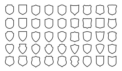 Vector Shield icon. Heraldic shields, security black labels. Knight award, medieval royal vintage badges isolated vector.