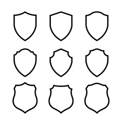 Vector Shield icon. Heraldic shields, security black labels. Knight award, medieval royal vintage badges isolated vector.