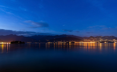 Lake Maggiore in the night, Italy