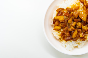 Taiwan famous food - Braised pork rice. Taiwan Delicacies, Taiwan Street Food