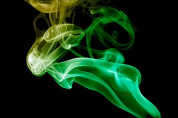 multicolored smoke photo against black background