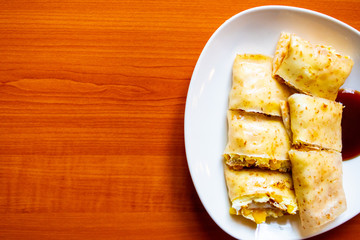 taiwan  traditional breakfast of omelet food on a table