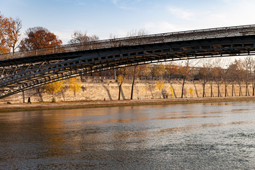 Fototapeta na wymiar Autumn day in Paris by Seine river , France.