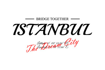 Istanbul - design for textile and fashion, t-shirt graphics, prints, slogan tees, stickers, cards, banner, poster, emblem and other creative uses