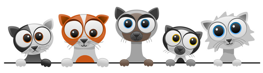 vector illustration of cute cartoon cat series 2