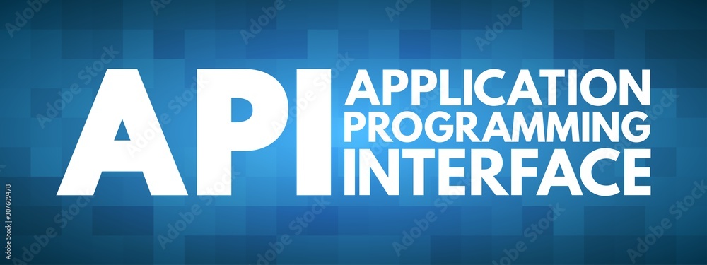 Poster API - Application Programming Interface acronym, technology concept background