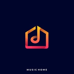 Music House Illustration Vector Template