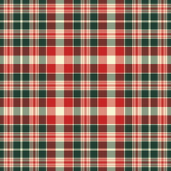 Tartan red and green seamless pattern.