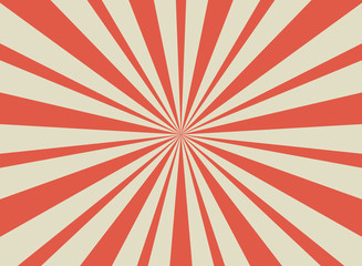 Sunlight retro faded horizontal background. Pale red and beige color burst backdrop. Fantasy Vector illustration.