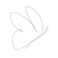 Animal butterfly one line drawing, vector illustration