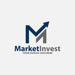 Letter M logo vector for Market / Finance, icon design template elements