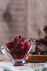 Thanksgiving cranberry sauce and turkey sandwich with brie cheese